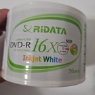 50 Ridata Blank 16x Dvd-r Dvdr White Inkjet Hub Printable 4 7gb Recordable Disc