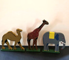 Vintage Handmade Wooden Folk Art Zoo Animals  Set Of 12