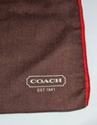 Coach Dust Bag Brown W logo Purse Shoes Handbag Cover Red Drawstring 13 x11  A  