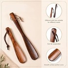 2pcs Wooden Shoe Horn Long Handle Set For Seniors Men Women Shoehorn Helper