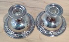 Vtg Mcm 1960s Pair Onedia Silversmith Silver Plated Candle Stick Holders