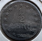 1947 Albania 1 2 Leku Coin