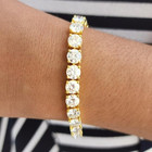 7 00 Ct Excellent Round Cut 7  Inch Long Tennis Bracelet Solid 14k Yellow Gold