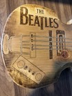 The Beatles Solid Wood Hanging Display Handmade Unique Burnt In Guitar Shape