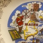 Vintage State Of Maine Collectors Plate W  22k Gold Detail
