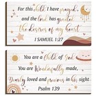 2 Pcs Wood Nursery Wall Decor For Girls Boys Baby Girl Room Decor For Cute
