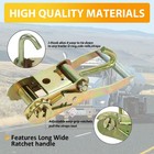 2  Ratchet Tie Down With J-hook Tie Down For Auto Car Hauler Flatbed Strap To   