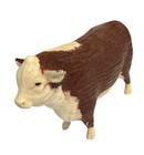Vintage Hartland Plastic Large Bull Brown   White Farm Animal Livestock