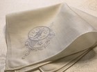 8741     Vintage 30s Swiss Bridal Blue Monogram    n    Wedding Handkerchief Heirloom