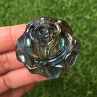 Natural Labradorite Hand Carved The Roses Quartz Crystal Healing 1pc 