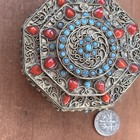 Nepal Coin Silver Turquoise And  Red Coral