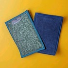 2 Pack Norwex Envirosponges Baclock Dual Sided Scrubber Envirocloth Green   Navy