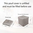 Unstuffed Futon Ottoman Cover Footstool Square Poofy Ottomans 