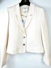 Chanel Vintage 2000 Sparkle White Tweed Jacket 34 36 38 2 4 6 Coat Logo 90s S M