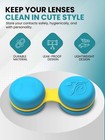 3 Pcs Light Blue Macaroon Contact Lens Case Compact Portable Holder Box