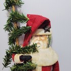 Vintage Primitive Santa Claus Doll Felt Rustic Folk Art Christmas Figurine 12 