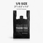Bags 1 6 Black 21 X 6 5 X 11 5  thank You  T-shirt Plastic Grocery Shopping 0 51