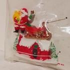 Vintage Christmas Three-piece Santa Sleigh House Hard Plastic Dime Store Nip