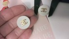 Authentic Chanel Button 20 Mm Single White  gold  Stamped Made In France