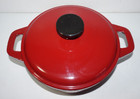 Chefs Counter 3 5qt Dark Red Cast Iron Dutch Oven Baking Roasting 8  X 4 