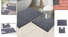 Elegant Chenille Bath Mat Set     2-piece Non-slip Bathroom Rugs  Machine Washable