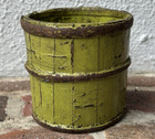 Antique Primitive Painted Wooden Bucket measurement Cup     all Original