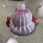 Handmade Blown Glass Art Object Marble White Red Decor Collection