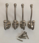 4   Brushed Nickel Robe towel Hooks