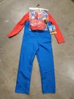 Disguise Super Mario Boy girl Dress Up Halloween Costume Pretend Size S4-6 New