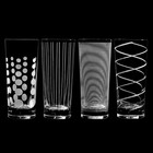 Mikasa Cheers Highball Glass Set Of 4     19 75 Oz Etched Crystal Drinkware