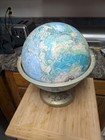Vintage Rand Mcnally World Portrait Globe W Soviet Union  Metal Base Raised Topo