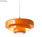 Mid Century Pendant Light Fixtures Orange Ceiling Pendant Lighting 3-layer Me   