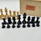 Vintage Hand Carved Wood Chess Set Made In France In Wood Box No Board 2 5    King