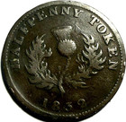 Nova Scotia - William Iv - 1 2 Penny Token 1832 - Km-1 - Free Usa Shipping 