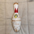 Vintage Brunswick Red Crown Wood Bowling Pin Regal Handpainted Trophy 15 