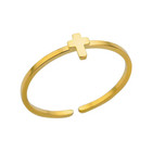 1pc 316l Stainless Steel Ring Gold Color Luxury Classic Women Wedding Ring - New