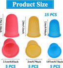 15 Pcs Rubber Finger Thimbles 3 Different Colors Finger Protector Covers Reusabl