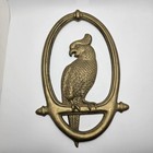 Vintage Mcm Brass Parrot Cockatoo Macaw Tropical Bird Perch Wall Hanging Decor