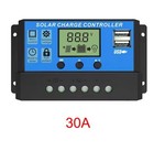 30a Solar Panel Battery Charge Controller 12v 24v Lcd Regulator Auto Dual Usb Us