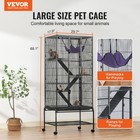 Vevor 69  Metal Small Animal Cage 4-tier Rolling Ferret Cage With Tray 3 Ramps