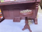 Vintage Ideal Dollhouse Upright Piano   Stool   Music Sheets 1 8 Scale 1975