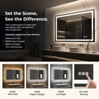 48 X 36 In Bathroom Wall Mirror With Led Lights Vanity Makeup Anti-fog Dimmable