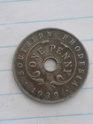 1939 Southern Rhodesia 1 Penny Coin  