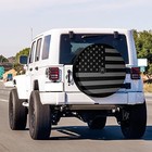  Black America Flag Spare Tire Cover With Backup Camera Hole Wheel Tire Cover 