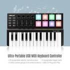 Beat Music Maker Dj Piano Usb Midi Color Drum Pad Keyboard Controller 25 Key New