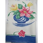 Vintage 40s 50s Startex Kitchen Tea Towel Set Floral Linen cotton