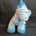 Baby First And Main Zippy Zebra 7  Long Rattles Blue Stuffed Plush Animal New