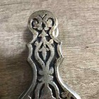 2 Antique Victorian Ornate Cast Iron Hanging Clip Paper Holder Desk