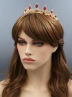 Wedding Red Austrian Crystal Rhinestone Tiara Crown Bridal Pageant 00277 Gold