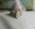 Marquise Cut Lab Created Diamond Wedding Bridal 14ct White Gold Plated Ring Set